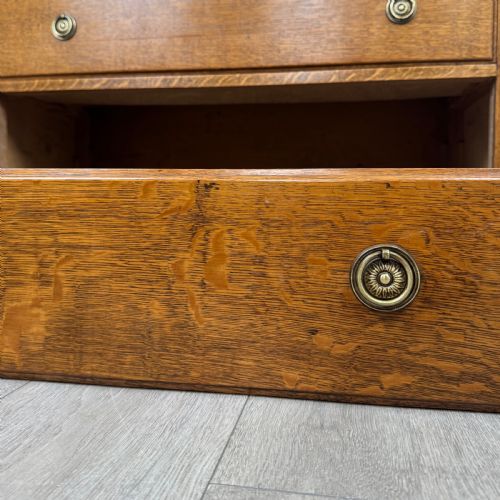 ANTIQUE 20TH CENTURY LOW CHEST OF DRAWERS IN OAK - ADDITIONAL PHOTO 10
