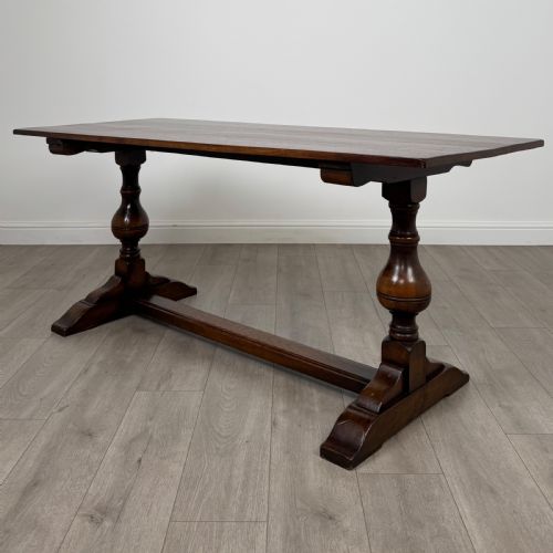 antique 20th century refractory style dining table in oak - CATEGORY: ANTIQUE TABLES - DATED EDWARDIAN