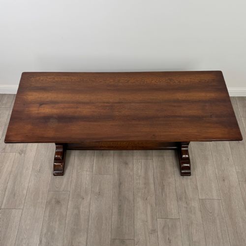 ANTIQUE 20TH CENTURY REFRACTORY STYLE DINING TABLE IN OAK - ADDITIONAL PHOTO 3