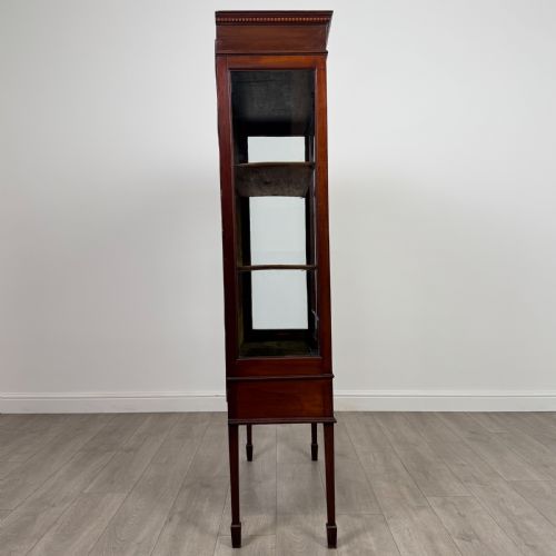 ANTIQUE 20TH CENTURY INLAID DISPLAY CABINET IN MAHOGANY - ADDITIONAL PHOTO 8