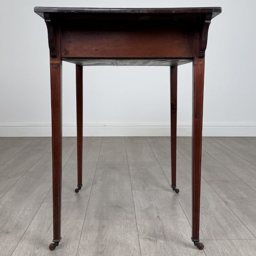 ANTIQUE 19TH CENTURY SMALL INLAID WRITING TABLE IN MAHOGANY - ADDITIONAL PHOTO 2