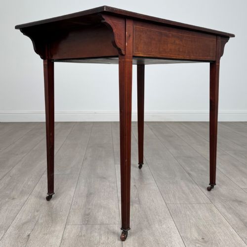 ANTIQUE 19TH CENTURY SMALL INLAID WRITING TABLE IN MAHOGANY - ADDITIONAL PHOTO 3