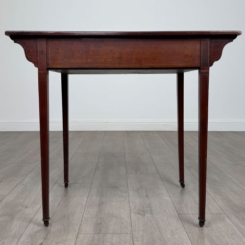 ANTIQUE 19TH CENTURY SMALL INLAID WRITING TABLE IN MAHOGANY - ADDITIONAL PHOTO 4