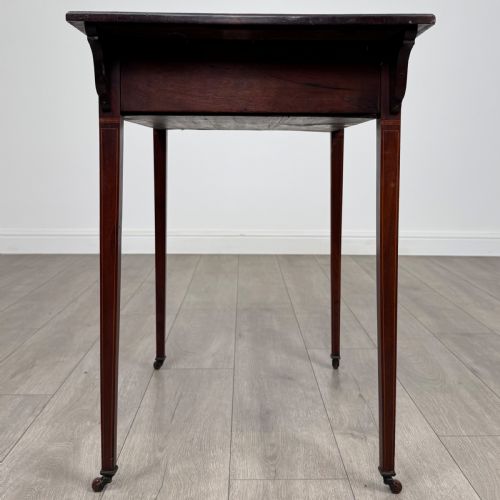 ANTIQUE 19TH CENTURY SMALL INLAID WRITING TABLE IN MAHOGANY - ADDITIONAL PHOTO 6