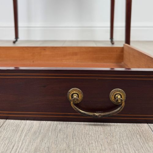 ANTIQUE 19TH CENTURY SMALL INLAID WRITING TABLE IN MAHOGANY - ADDITIONAL PHOTO 10