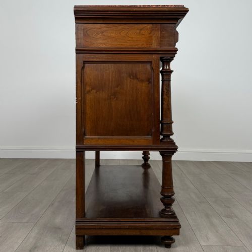 ANTIQUE 19TH CENTURY FRENCH MARBLE TOP BUFFET IN WALNUT - ADDITIONAL PHOTO 7