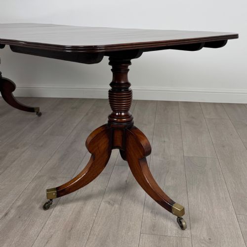 ANTIQUE 20TH CENTURY TWIN PEDESTAL DINING TABLE IN MAHOGANY - ADDITIONAL PHOTO 7