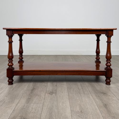 ANTIQUE 19TH CENTURY GOOD QUALITY COFFEE TABLE IN MAHOGANY - ADDITIONAL PHOTO 4