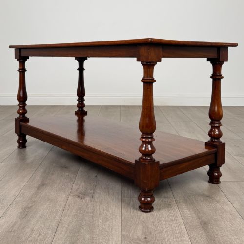 ANTIQUE 19TH CENTURY GOOD QUALITY COFFEE TABLE IN MAHOGANY - ADDITIONAL PHOTO 5