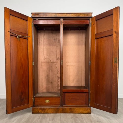 ANTIQUE 19TH CENTURY FINE QUALITY BURR WALNUT WARDROBE - ADDITIONAL PHOTO 1