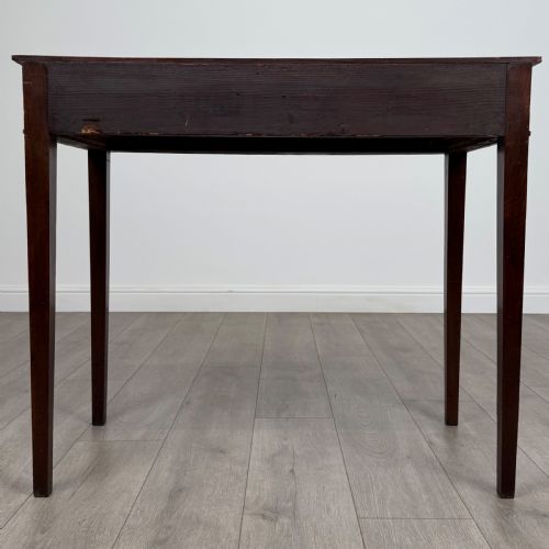 ANTIQUE 19TH CENTURY BOW FRONT WRITING TABLE IN MAHOGANY - ADDITIONAL PHOTO 4