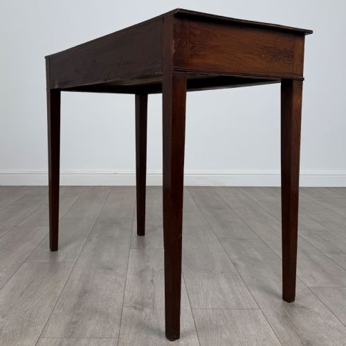 ANTIQUE 19TH CENTURY BOW FRONT WRITING TABLE IN MAHOGANY - ADDITIONAL PHOTO 5