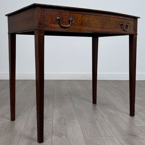 ANTIQUE 19TH CENTURY BOW FRONT WRITING TABLE IN MAHOGANY - ADDITIONAL PHOTO 7