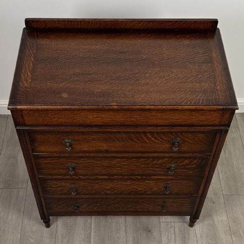 ANTIQUE 20TH CENTURY GOOD QUALITY OAK CHEST OF DRAWERS - ADDITIONAL PHOTO 9