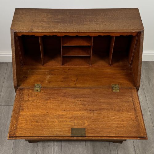 ANTIQUE 20TH CENTURY GOOD QUALITY OAK BUREAU - ADDITIONAL PHOTO 10