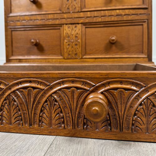 ANTIQUE 20TH CENTURY GOOD QUALITY OAK BUREAU - ADDITIONAL PHOTO 12