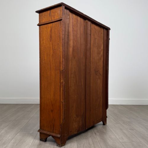 ANTIQUE 19TH CENTURY CARVED OAK OPEN BOOKCASE - ADDITIONAL PHOTO 4