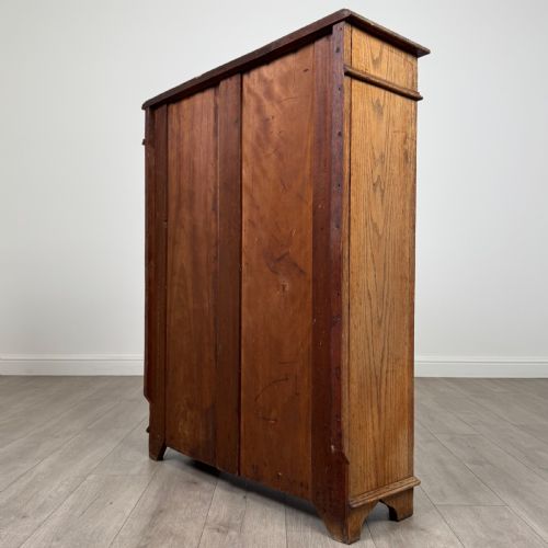 ANTIQUE 19TH CENTURY CARVED OAK OPEN BOOKCASE - ADDITIONAL PHOTO 6