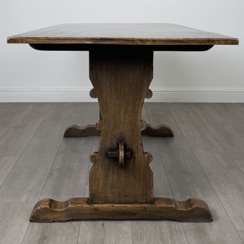 ANTIQUE 20TH CENTURY REFRACTORY STYLE DINING TABLE IN OAK - ADDITIONAL PHOTO 2