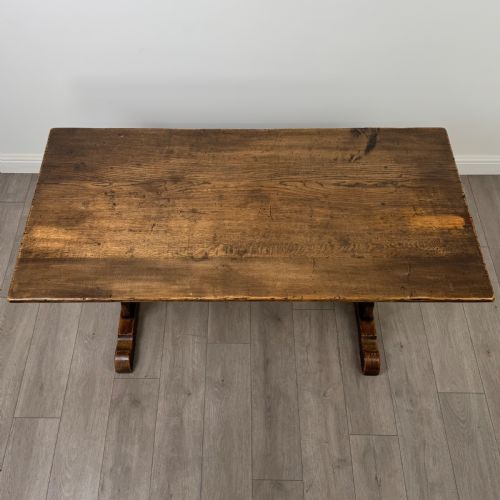 ANTIQUE 20TH CENTURY REFRACTORY STYLE DINING TABLE IN OAK - ADDITIONAL PHOTO 3