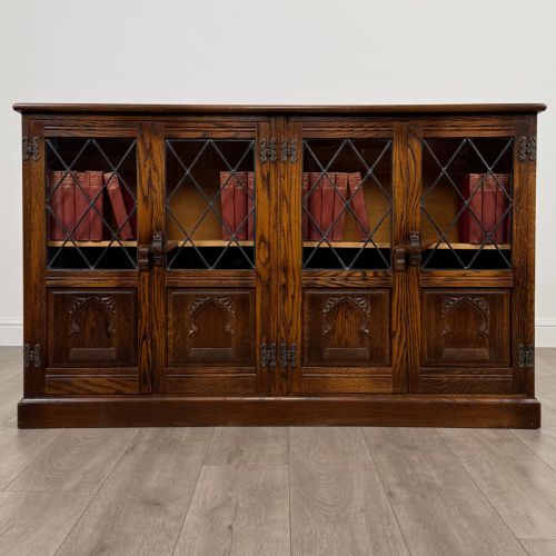 vintage 20th century fine quality bookcase in oak - CATEGORY: ANTIQUE BOOKCASES - DATED EDWARDIAN