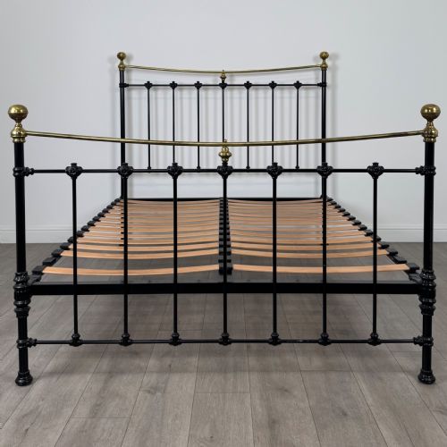 VINTAGE 20TH CENTURY BRASS AND IRON KING SIZE BED - ADDITIONAL PHOTO 3