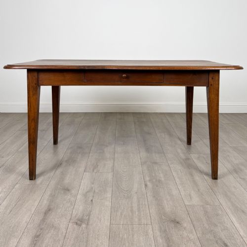 antique 20th century good quality oak dining table with drawer - CATEGORY: ANTIQUE TABLES - DATED EDWARDIAN