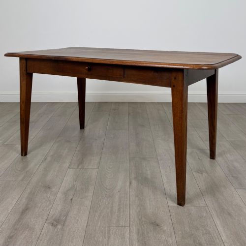 ANTIQUE 20TH CENTURY GOOD QUALITY OAK DINING TABLE WITH DRAWER - ADDITIONAL PHOTO 1