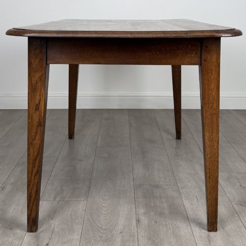 ANTIQUE 20TH CENTURY GOOD QUALITY OAK DINING TABLE WITH DRAWER - ADDITIONAL PHOTO 2