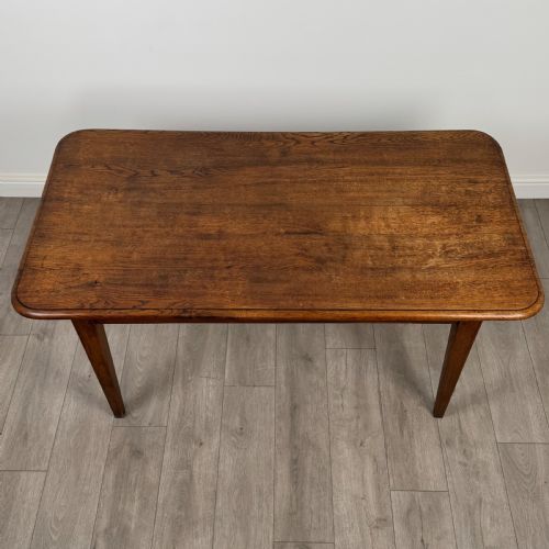 ANTIQUE 20TH CENTURY GOOD QUALITY OAK DINING TABLE WITH DRAWER - ADDITIONAL PHOTO 3