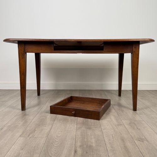 ANTIQUE 20TH CENTURY GOOD QUALITY OAK DINING TABLE WITH DRAWER - ADDITIONAL PHOTO 4