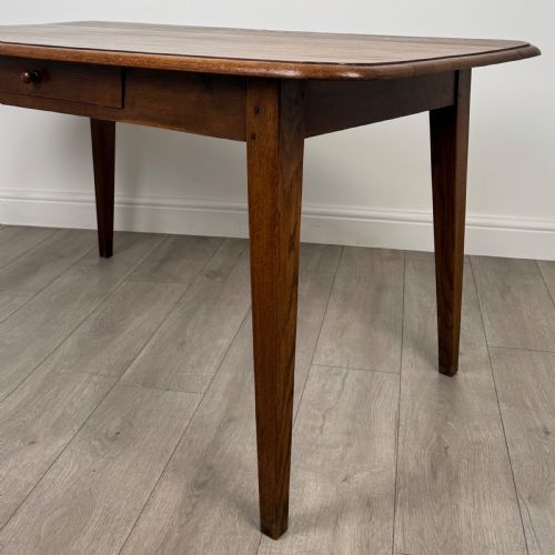 ANTIQUE 20TH CENTURY GOOD QUALITY OAK DINING TABLE WITH DRAWER - ADDITIONAL PHOTO 6