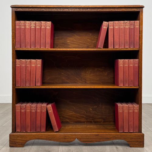antique 20th century open bookcase in oak - CATEGORY: ANTIQUE BOOKCASES - DATED EDWARDIAN