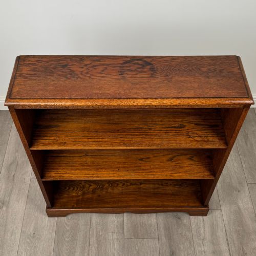 ANTIQUE 20TH CENTURY OPEN BOOKCASE IN OAK - ADDITIONAL PHOTO 9