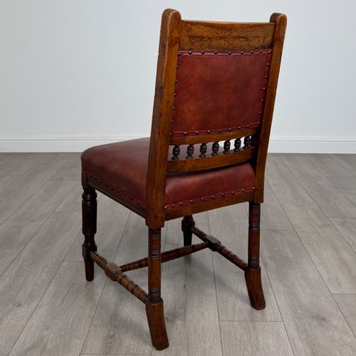 ANTIQUE 19TH CENTURY SET OF 6 WALNUT DINING CHAIRS - ADDITIONAL PHOTO 2