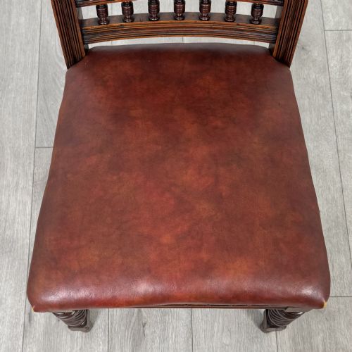 ANTIQUE 19TH CENTURY SET OF 6 WALNUT DINING CHAIRS - ADDITIONAL PHOTO 5