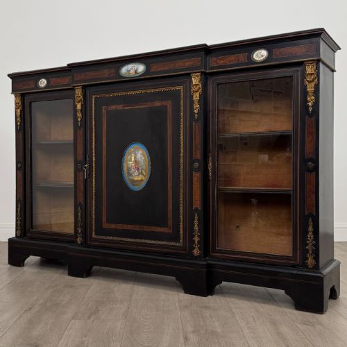 ANTIQUE 19TH CENTURY EBONISED CREDENZA OF FINEST QUALITY - ADDITIONAL PHOTO 3