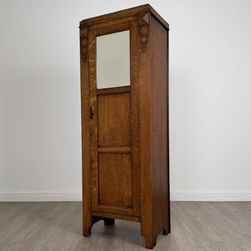 ANTIQUE 20TH CENTURY GOOD QUALITY SMALL OAK WARDROBE - ADDITIONAL PHOTO 2