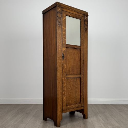 ANTIQUE 20TH CENTURY GOOD QUALITY SMALL OAK WARDROBE - ADDITIONAL PHOTO 8