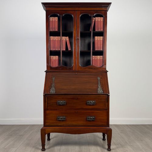 antique 20th century bureau bookcase in mahogany - CATEGORY: ANTIQUE BUREAU - DATED EDWARDIAN