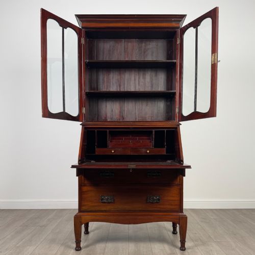 ANTIQUE 20TH CENTURY BUREAU BOOKCASE IN MAHOGANY - ADDITIONAL PHOTO 2