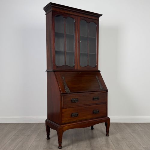 ANTIQUE 20TH CENTURY BUREAU BOOKCASE IN MAHOGANY - ADDITIONAL PHOTO 9