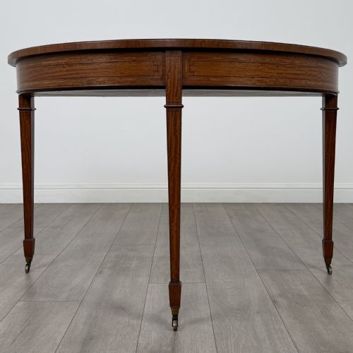 antique 19th century demilune side table in satinwood - CATEGORY: ANTIQUE TABLES - DATED VICTORIAN