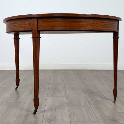 ANTIQUE 19TH CENTURY DEMILUNE SIDE TABLE IN SATINWOOD - ADDITIONAL PHOTO 1