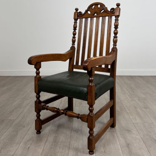 ANTIQUE 20TH CENTURY FINE QUALITY SET OF 10 OAK DINING CHAIRS - ADDITIONAL PHOTO 1
