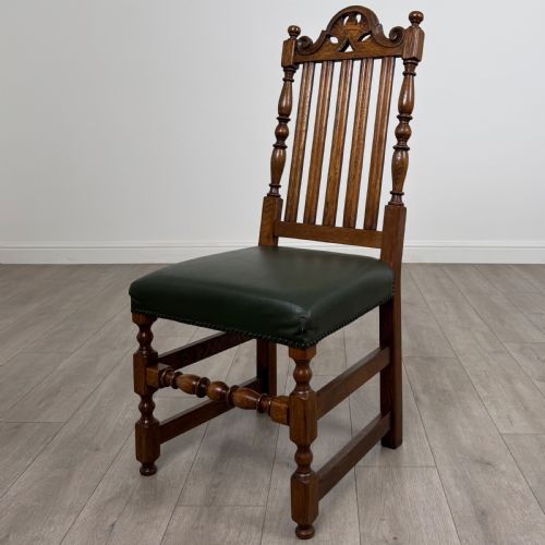 ANTIQUE 20TH CENTURY FINE QUALITY SET OF 10 OAK DINING CHAIRS - ADDITIONAL PHOTO 3