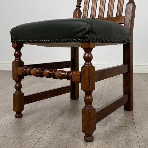 ANTIQUE 20TH CENTURY FINE QUALITY SET OF 10 OAK DINING CHAIRS - ADDITIONAL PHOTO 5