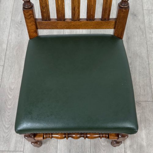 ANTIQUE 20TH CENTURY FINE QUALITY SET OF 10 OAK DINING CHAIRS - ADDITIONAL PHOTO 7