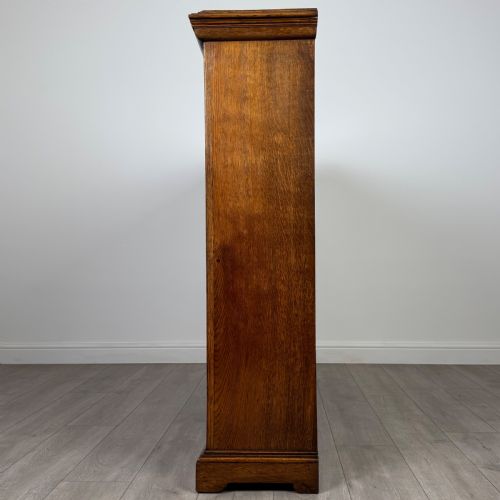 ANTIQUE 19TH CENTURY FINE QUALITY LARGE OPEN BOOKCASE IN OAK - ADDITIONAL PHOTO 3