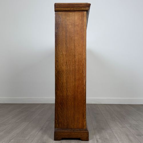 ANTIQUE 19TH CENTURY FINE QUALITY LARGE OPEN BOOKCASE IN OAK - ADDITIONAL PHOTO 7